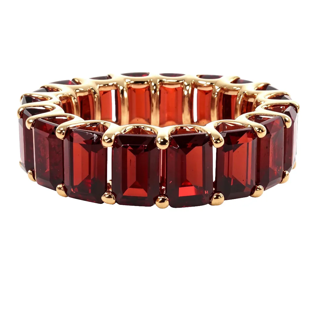 PIA - For Him GEMSTONES Garnet Emerald Cut Eternity Ring 68537 in Yellow / 7 – Ring
