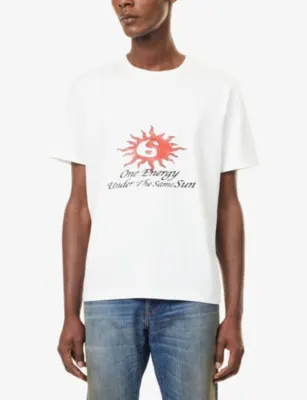 TWOJEYS Same Energy Graphic-Print Cotton T-Shirt in WHITE, additional product view 3