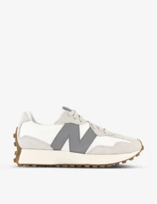 NEW BALANCE 327 logo-embellished suede and shell low-top trainers - EUR 41 / 7 UK MEN in SNOW GREY OFFWHITE GREY – Mens | Trainers | Lace up trainers