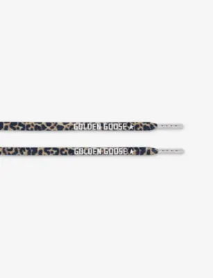 GOLDEN GOOSE Branded Leopard-Print Cotton-Blend Laces - L detail 2