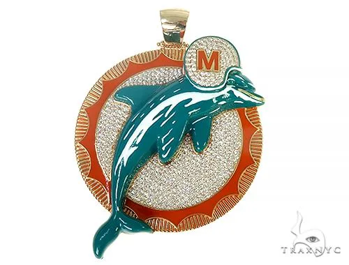 RINA - For Him CUSTOM Custom Made Miami Dolphins Diamond Pendant 66304 in Rose Gold – Pendant