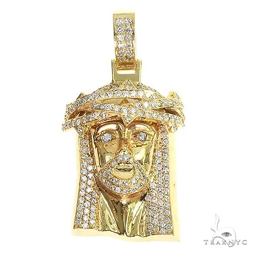 AHMED - MOON JEWELRY 14K Gold Diamond Jesus Pendant 66879 in Rose – Pendant