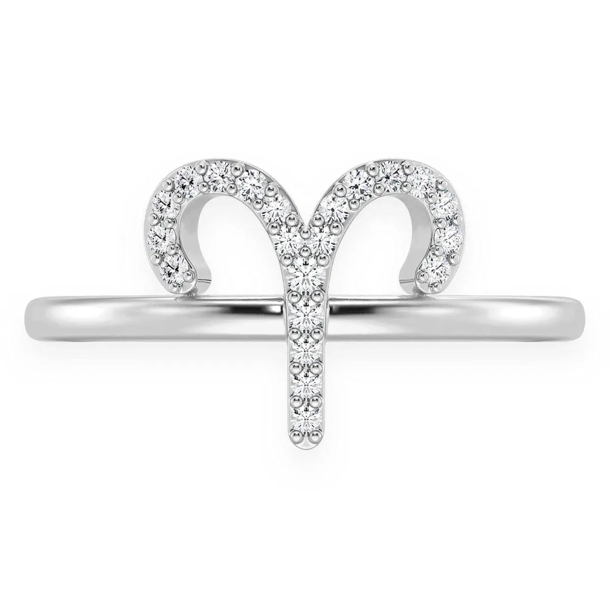 For Him Zodiac Diamond Ring in Aries / White Gold / Natural Diamond – Ring