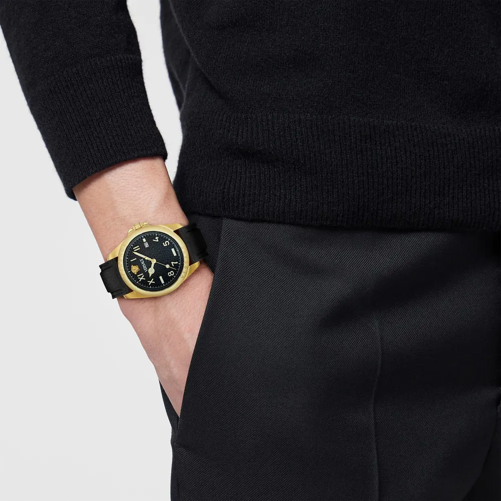 Versace Men's Anteo Quartz Analogue Watch in Black/Gold, additional product view 2