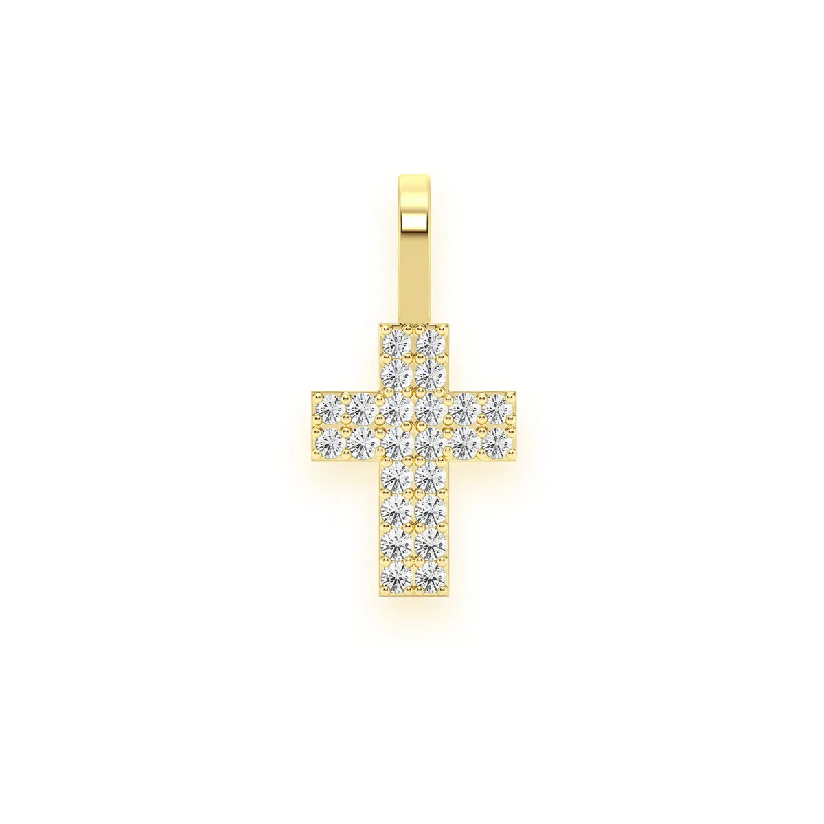 For Him Two Row Diamond Cross Pendant in 0.25ctw / Rose Gold / Lab Grown Diamond – Pendant