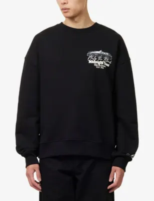 ONLY THE BLIND Midnight Tour Printed Cotton-Jersey Sweatshirt detail 3