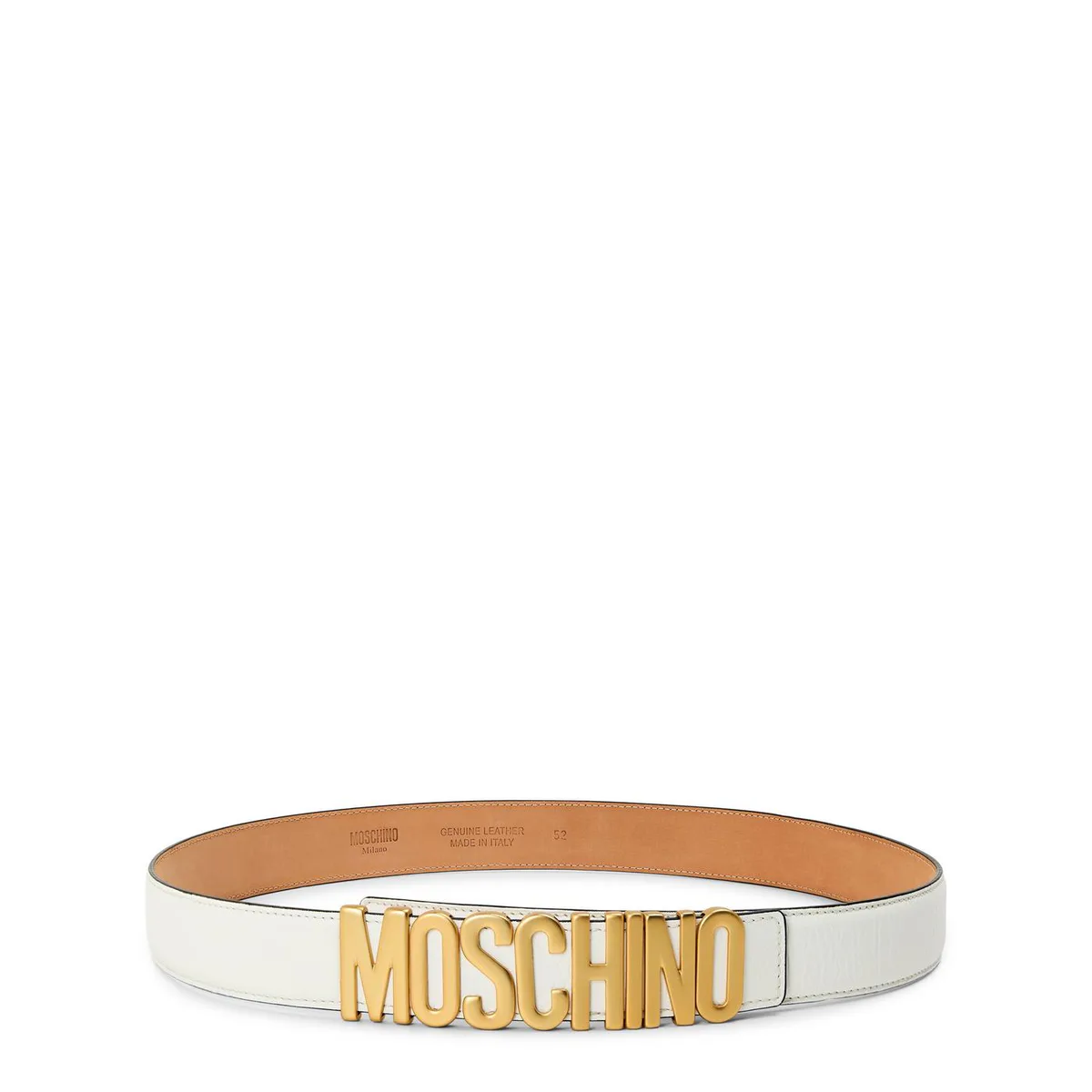 Moschino Men's Leather Belt in White – Accessories