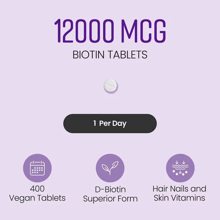 VitaBright Biotin with Coconut - 12,000 mcg - 400 Tablets, additional product view 3