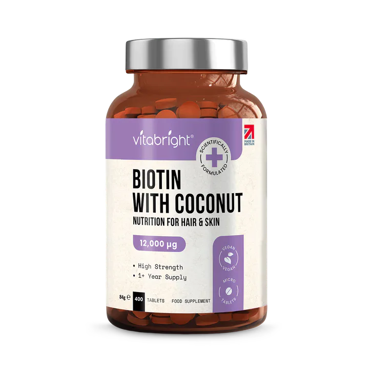 VitaBright Biotin with Coconut - 12,000 mcg - 400 Tablets