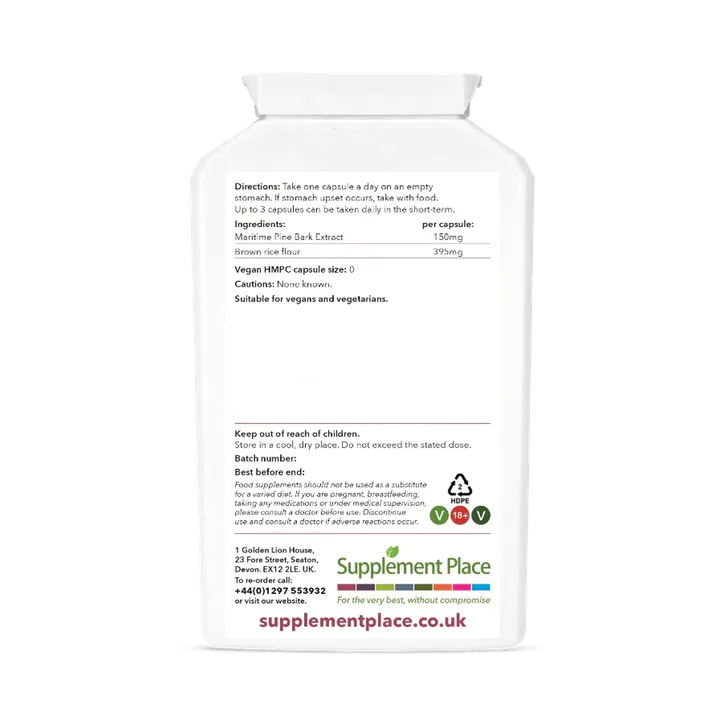 Supplement Place Maritime Pine Bark Extract 150mg | 95% OPCs | 240 Capsules detail 2