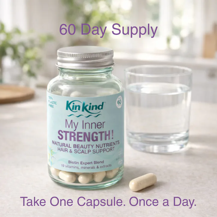 KinKind My Inner STRENGTH! Natural Beauty Nutrients. Pro-Hair Growth Vitamins & Scalp Support Supplements (60 days) detail 2