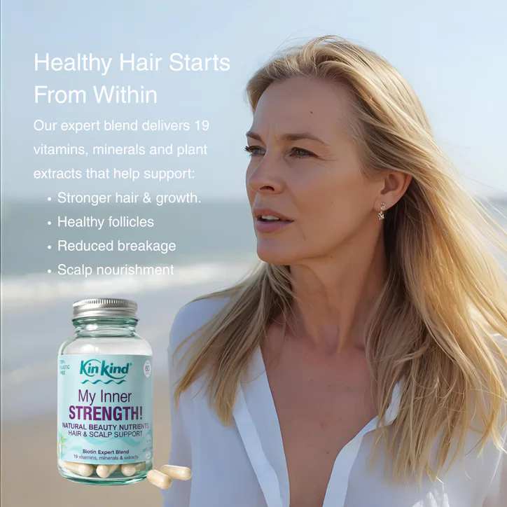 KinKind My Inner STRENGTH! Natural Beauty Nutrients. Pro-Hair Growth Vitamins & Scalp Support Supplements (60 days) detail 3