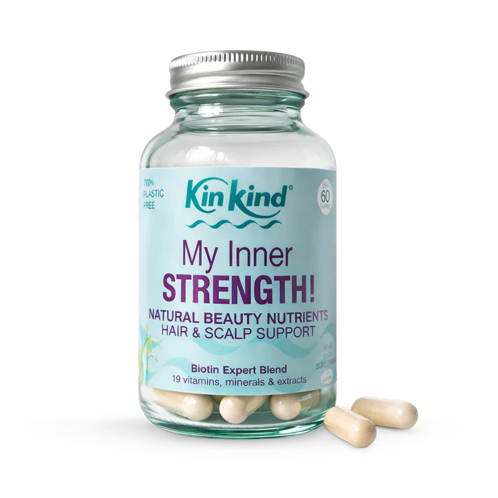 KinKind My Inner STRENGTH! Natural Beauty Nutrients. Pro-Hair Growth Vitamins & Scalp Support Supplements (60 days)