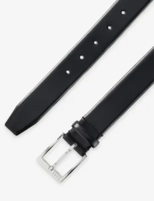 BOSS Branded-Buckle Leather Belt - DARK BROWN - 32 detail 2
