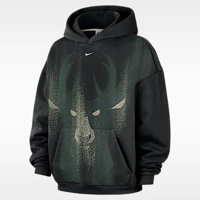 Nike Milwaukee Bucks Standard Issue Men's Fleece Basketball Hoodie - Black/White