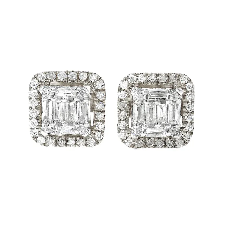 ANNA - A&R CREATIONS Baguette Diamond Earrings 70306 in White Gold – Earrings