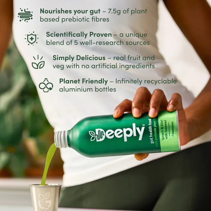 Deeply Gut Health Food With Prebiotic Plant Fibre Spinach & Kiwi With Seaweed 455ml, additional product view 3