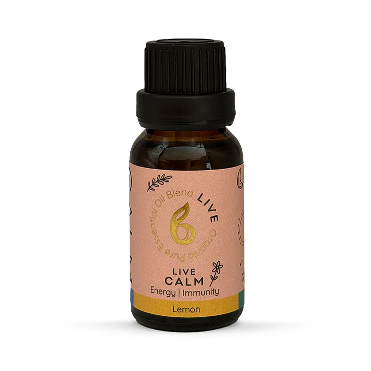 B Calm Energy & Immunity Essential Oil Blend 15ml – Eucalyptus, Lemon & Peppermint – Live Calm