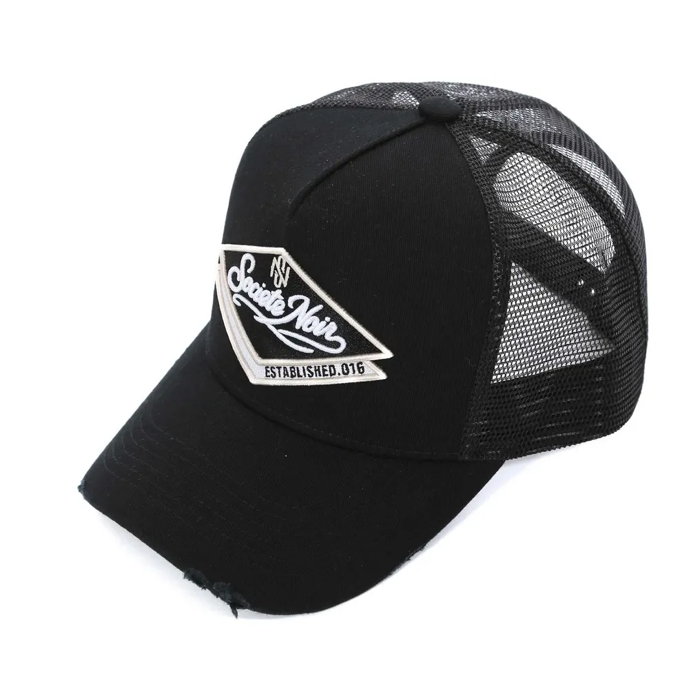 Societe Noir Men's Diamond Distressed Trucker Cap