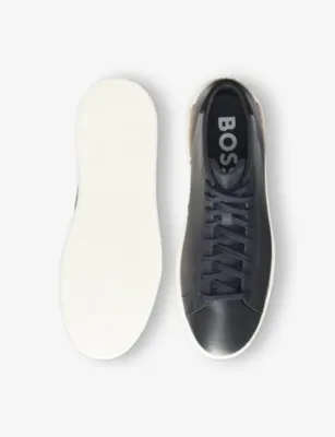 BOSS Debossed-Branding Leather High-Top Trainers - EUR 41 / 7 UK MEN detail 2