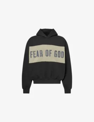 FEAR OF GOD ESSENTIALS Panelled Crop Cotton-Jersey Hoody