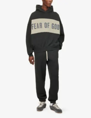 FEAR OF GOD ESSENTIALS Panelled Crop Cotton-Jersey Hoody detail 2