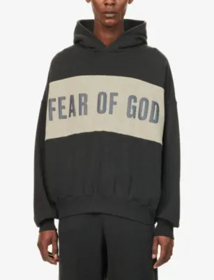 FEAR OF GOD ESSENTIALS Panelled Crop Cotton-Jersey Hoody detail 3