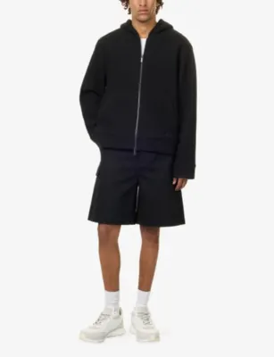 EMPORIO ARMANI Hooded Zip-Up Wool-Blend Jacket detail 2