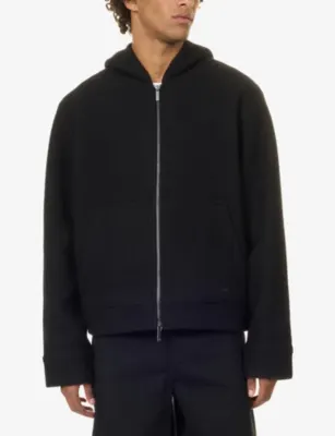 EMPORIO ARMANI Hooded Zip-Up Wool-Blend Jacket detail 3
