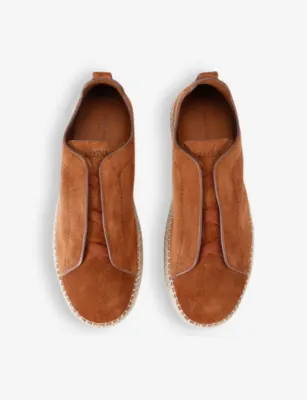ZEGNA Triple Stitch contrast-sole suede espadrilles - EUR 44.5 / 10.5 UK MEN detail 2