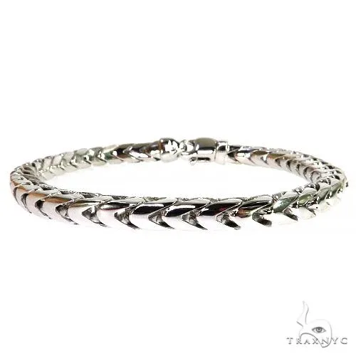 JALGAS - ASTOURIAN 14k White Gold Solid Franco Bracelet 8.5 Inches 5.5mm 68166