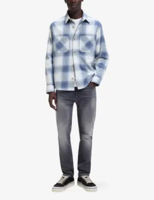 HUGO Check-Pattern Oversized Cotton-Twill Shirt detail 2