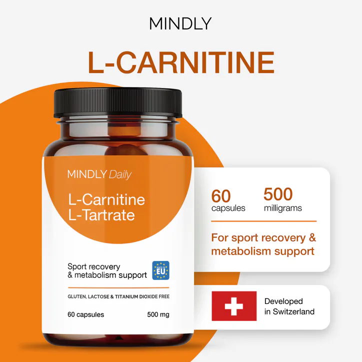 Mindly L-carnitine L-tartrate 500 mg 60 capsules, additional product view 3