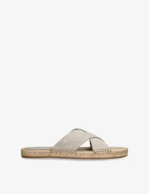 ZEGNA Cross-Over Suede Espadrille Flat Sandals - EUR 41 / 7 UK MEN in GREY – Mens | Casual shoes | Espadrilles