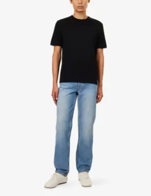 SIMKHAI Mid-Wash Straight-Leg Denim Jeans detail 2