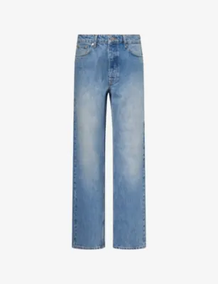 SIMKHAI Mid-Wash Straight-Leg Denim Jeans