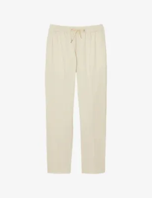 SANDRO Tapered drawstring-waist stretch-cotton blend trousers - MIDNIGHT BLUE detail 2