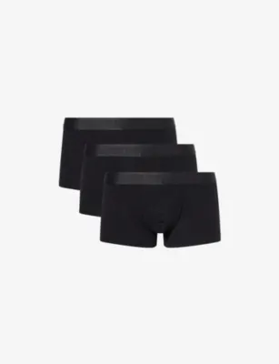 SUNSPEL Branded-Waistband 3-Pack Stretch-Cotton Trunks