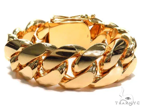 JALGAS - JOE RODEO CHAINS 10K Gold Miami Cuban Bracelet 9 Inches 25mm 41125 in Yellow – Bracelet