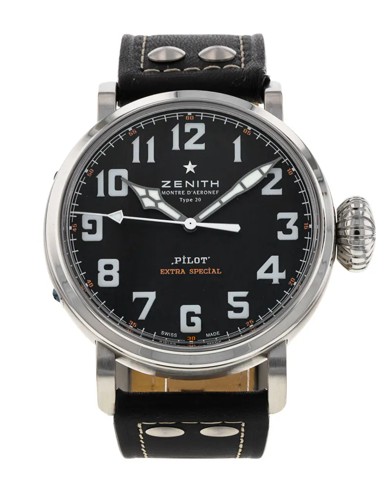 Zenith Pilot 03.2430.3000/21.C738 — 2014 — Excellent in Black Arabic – Pre-owned watches