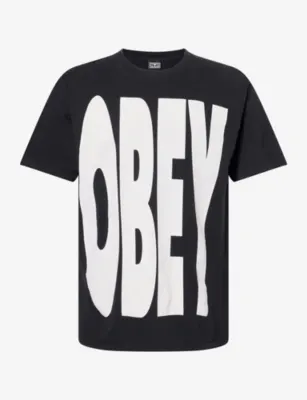 OBEY Logo-Print Relaxed-Fit Cotton T-Shirt