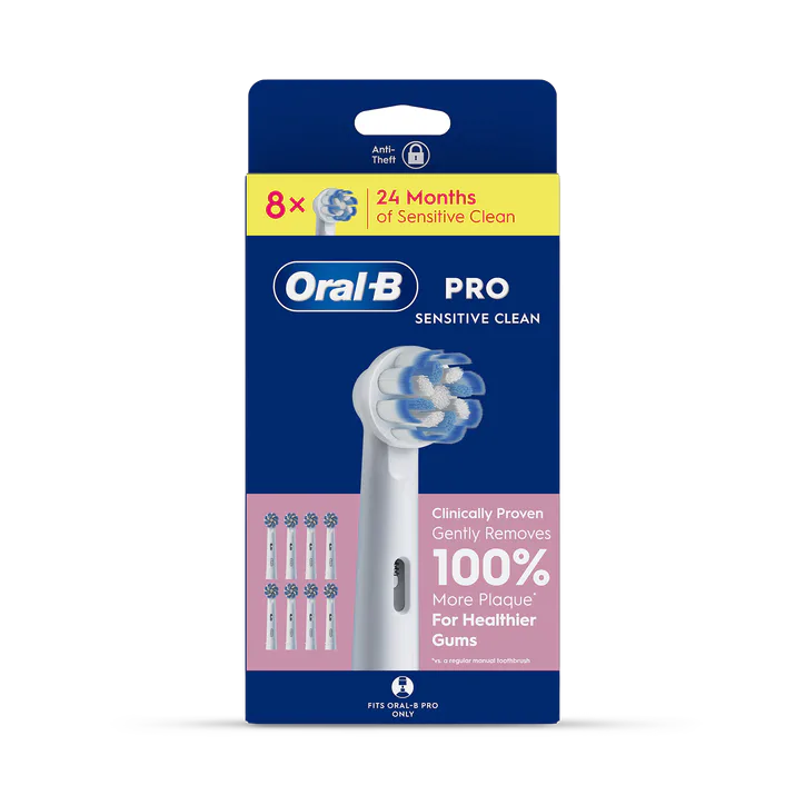 ORAL-B Pro Sensitive Clean Toothbrush Heads, 8 Counts