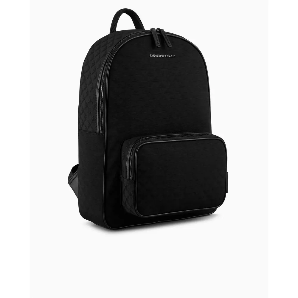 Emporio Armani Men's All Over Jacquard Quilted Zip Backpack detail 3