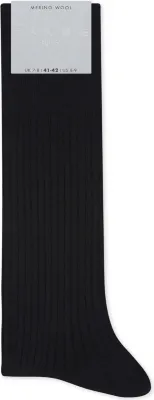 FALKE No7 Ribbed virgin wool socks - BLACK - 10.5-11 in NAVY – Mens | Underwear & socks | Socks | Plain Socks