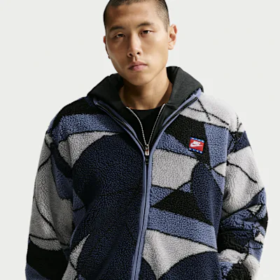 Nike Club Men's Winterized Fleece Full-Zip Jacket - Diffused Blue/Dusty Olive in Diffused Blue/Dusty Olive – Nike men's and unisex