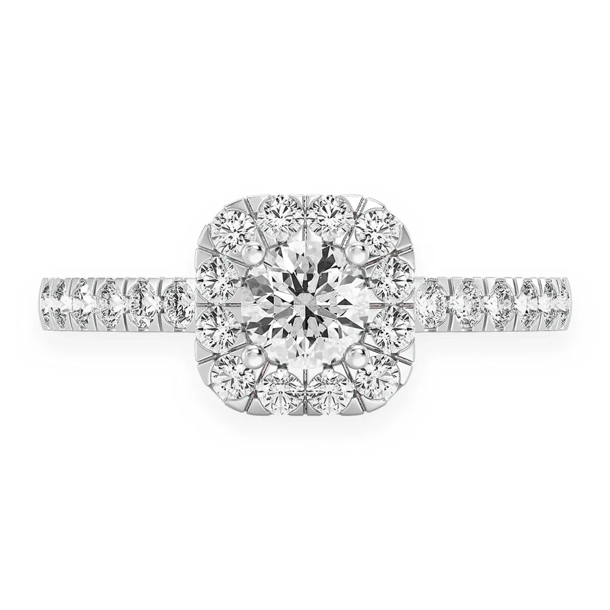 For Him Square Halo Diamond Engagement Ring in Rose Gold / 0.50ctw Round Diamond (G/VS) / Lab Grown Diamond – Ring