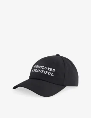 UNTIL FURTHER NOTICE Slogan-Embroidered Cotton Cap - BLACK