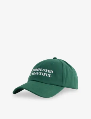 UNTIL FURTHER NOTICE Slogan-Embroidered Cotton Cap - BLACK detail 2
