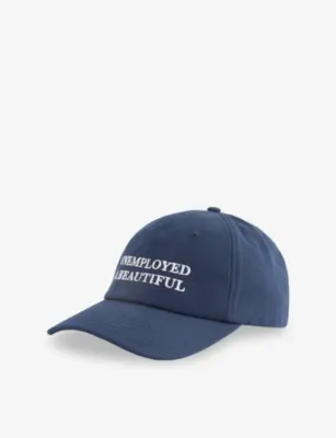 UNTIL FURTHER NOTICE Slogan-Embroidered Cotton Cap - BLACK detail 3