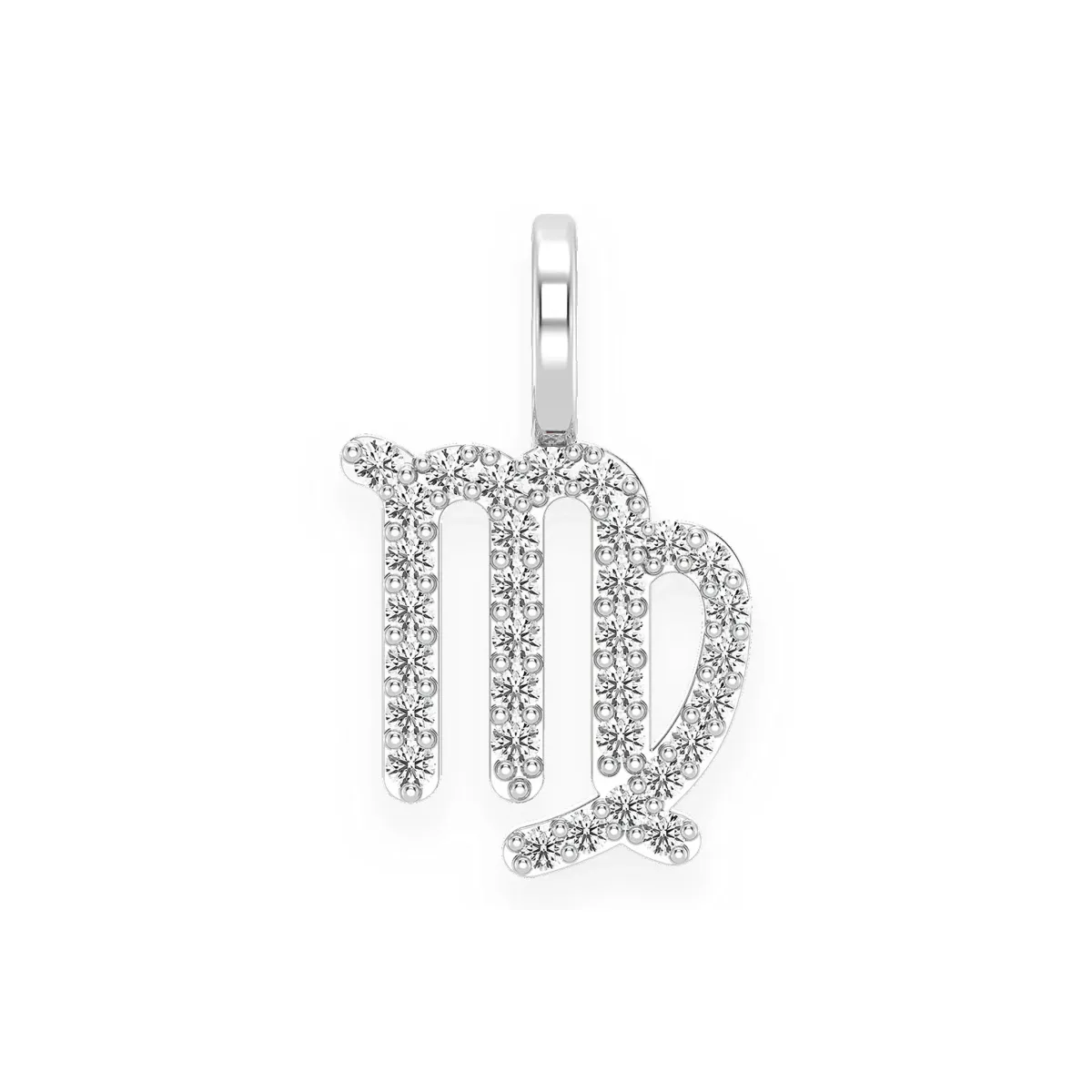 For Him Astrology Zodiac Diamond Pendant in Virgo / White Gold / Natural Diamond – Pendant